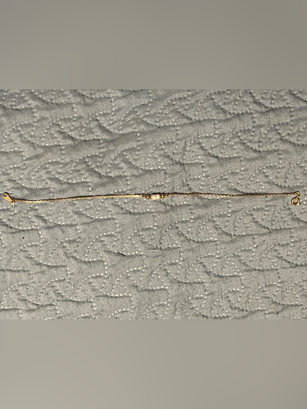 Delicate Gold Pearl Bar ankle Bracelet - Women Jewelry 9”